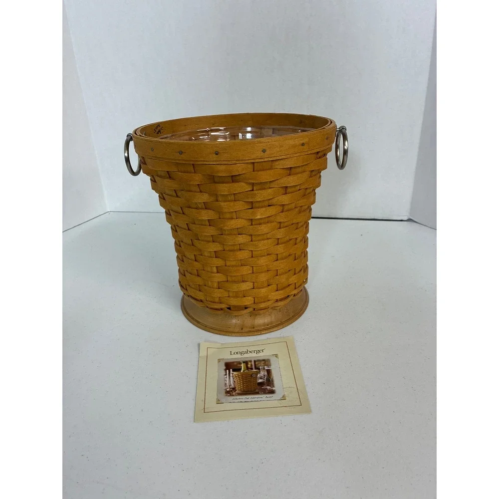 Longaberger Collectors Club Celebration Basket Signed Wood Base Ring Handles 9in